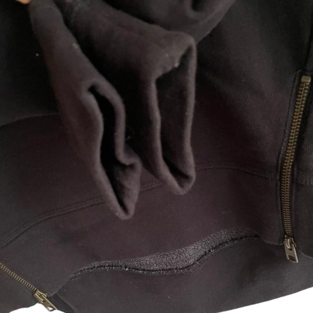 ATHLETA Cityscape Cotton Crew Neck Sweatshirt Zippers High Low Hem Black XXS - Picture 6 of 8